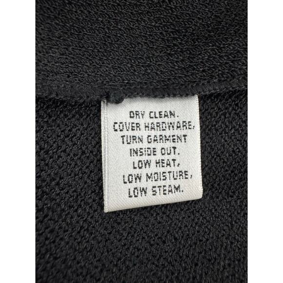 New St John Caviar Black Jacket Cropped Women’s Sparkle Button Flower Size 12 - Picture 10 of 10